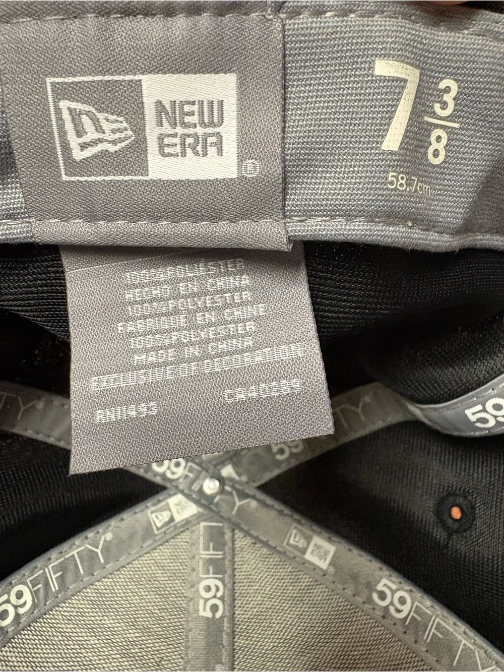 New Era Black 59FIFTY Fitted Cap with Gray Interior Tape